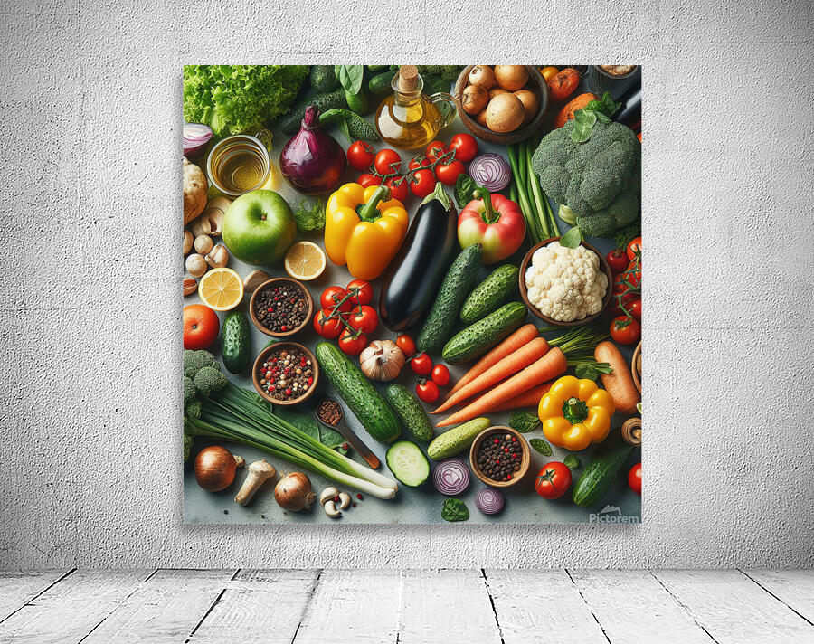 Health food for fitness concept with fruit vegeta 1714505635.5503 Wall Preview