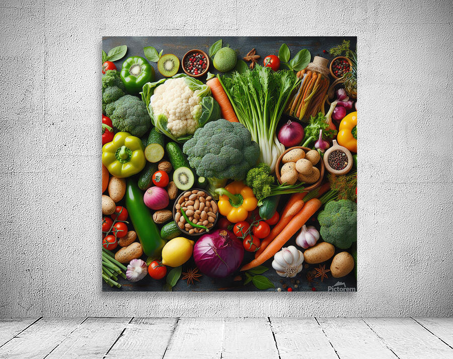 Health food for fitness concept with fruit vegeta 1714505630.8366 Wall Preview
