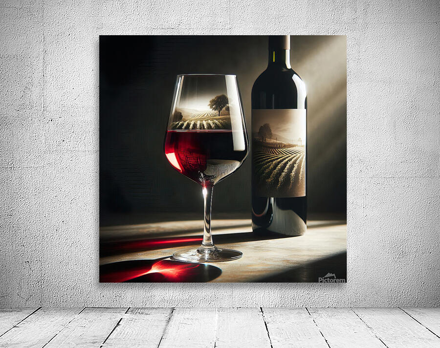 bottle of wine and a full glass 14 Wall Preview