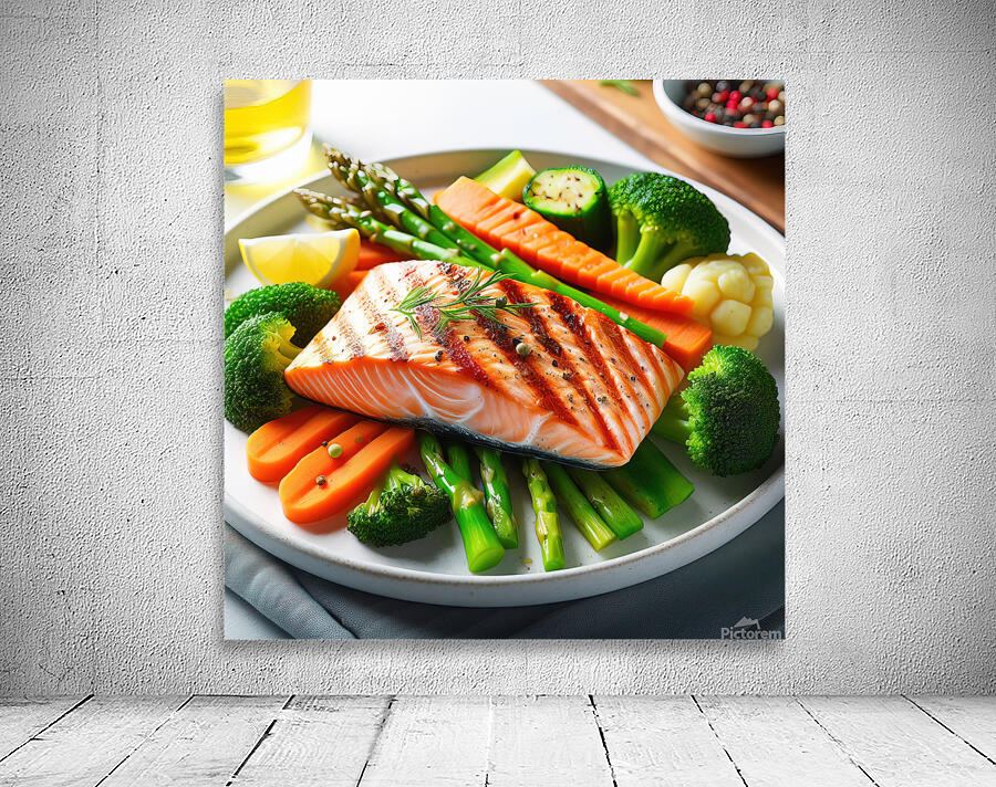 Norwegian salmon salmon with vegetables salmon wi Wall Preview