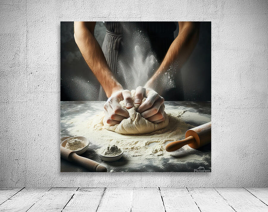 kneading bread 1 Wall Preview