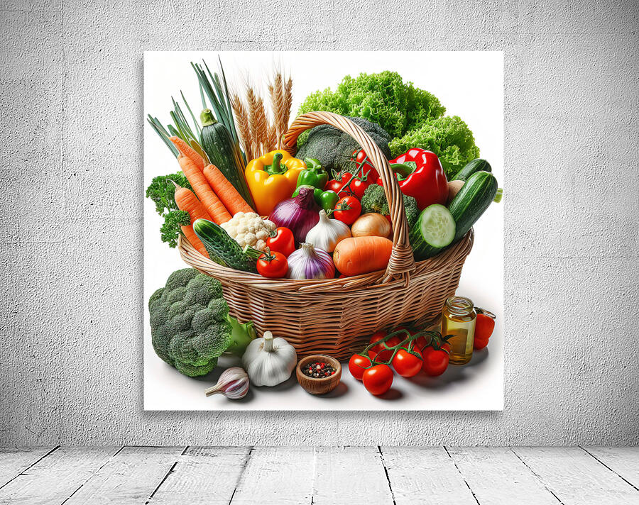 Basket with various fresh vegetables 6 Wall Preview