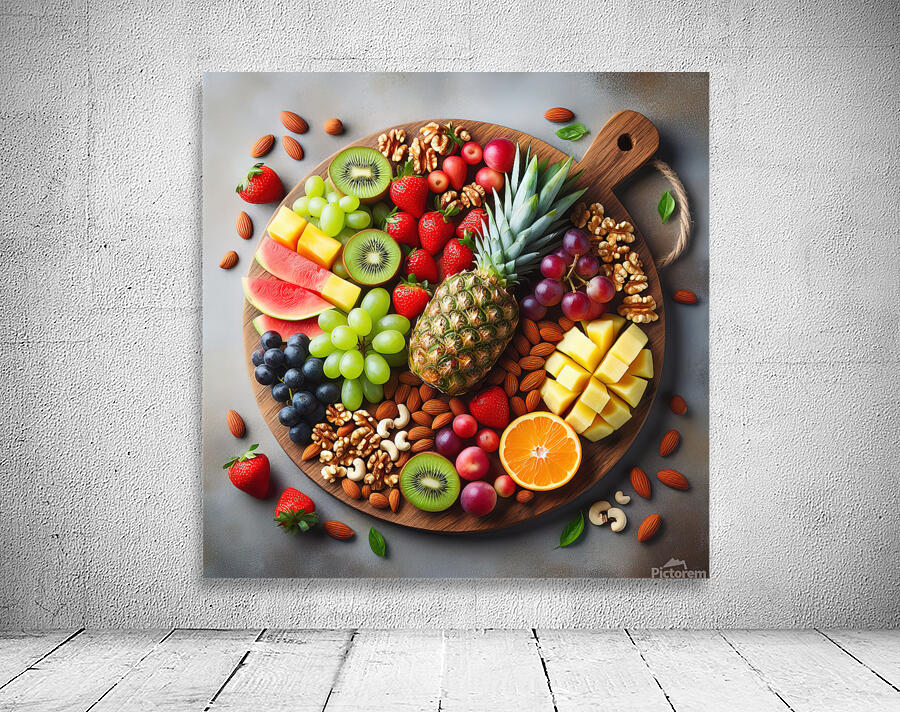 Assorted nuts background. Mix of walnuts almonds Wall Preview