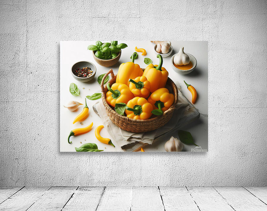 Red green yellow peppers food 15 Wall Preview