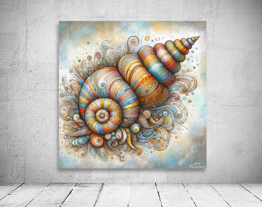 288 Mixed madia painting of a whimsical sea shell 1716491147.4485 Wall Preview