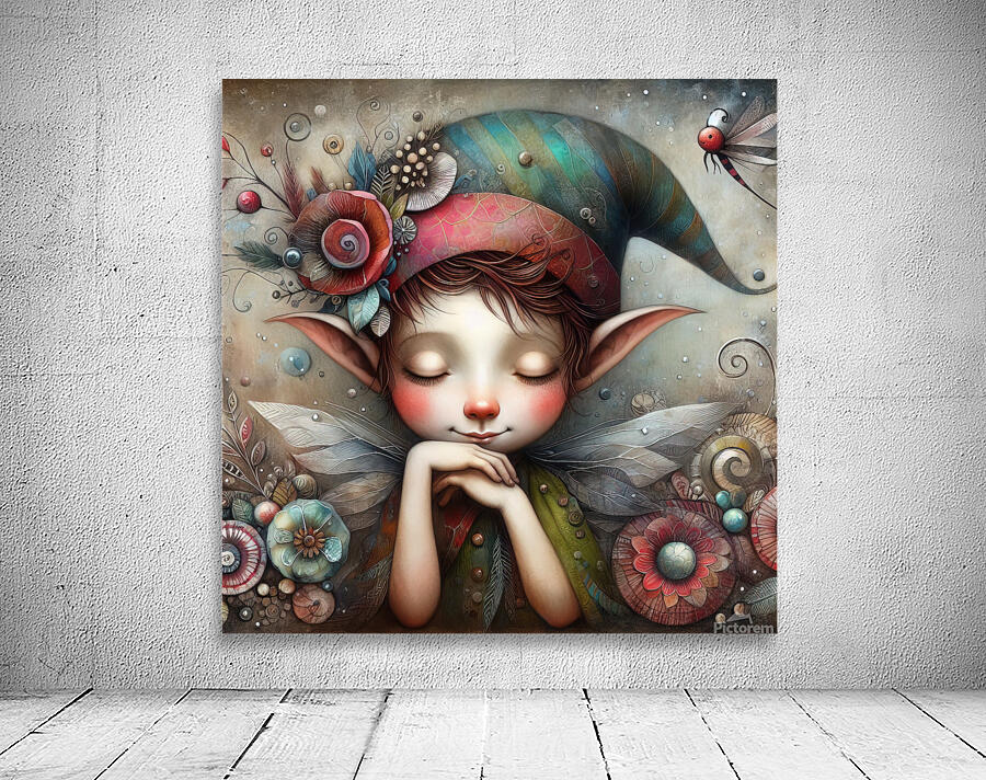 66 Mixed media painting of a caprices nomeelf Wall Preview