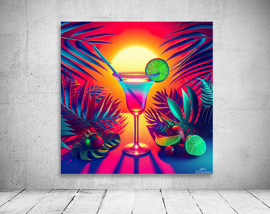 135 Creative food template. Daiquiri cocktail wit Wall Preview
