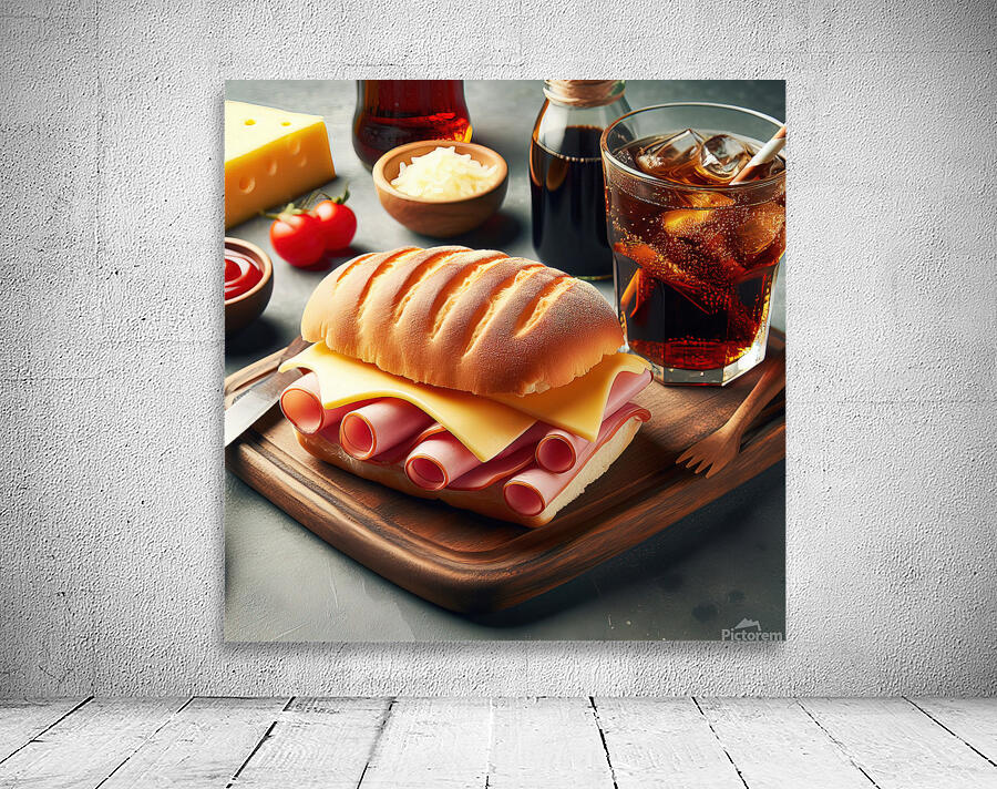 01 Sandwich bread tomato lettuce and yellow chees Wall Preview