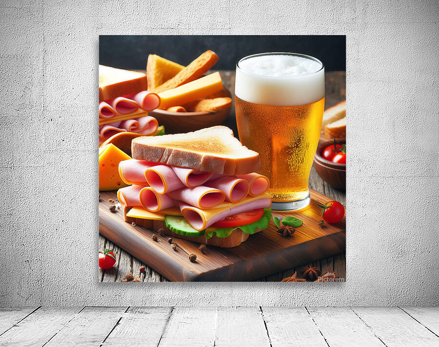 18 Sandwich bread tomato lettuce and yellow chees Wall Preview