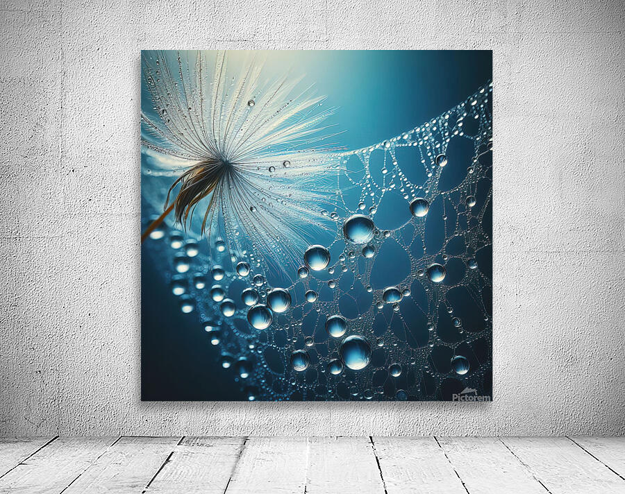 120 Water drops rain dew close up macro to seed d Wall Preview