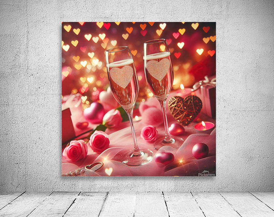 202 Two champagne glasses filled with sparkling w Wall Preview