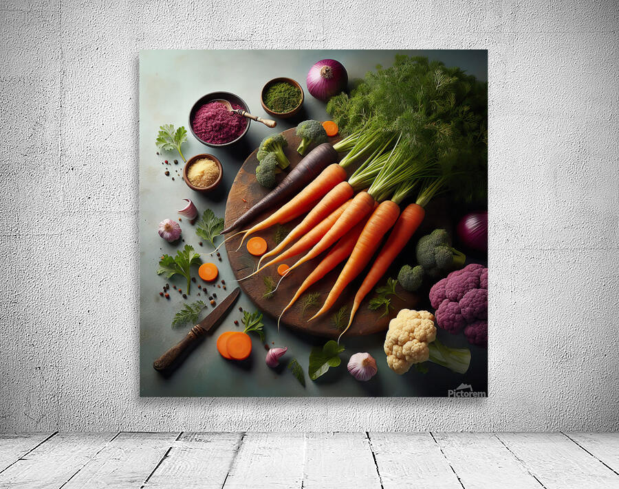 293 Assorted carrots arranged on the table studio Wall Preview