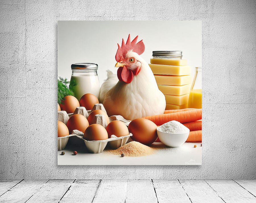 233 hen white background Wall Preview