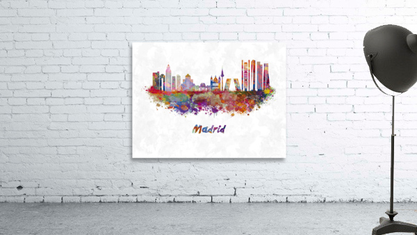 Madrid skyline in watercolor Wall Preview