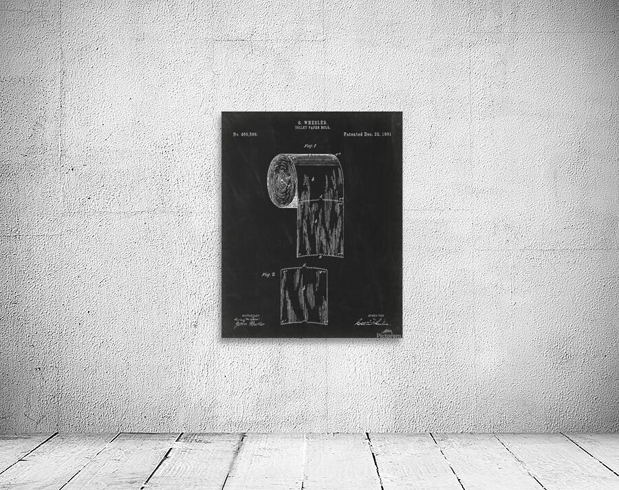 Toilet Paper Roll Patent patents industrial by artvi Wall Art