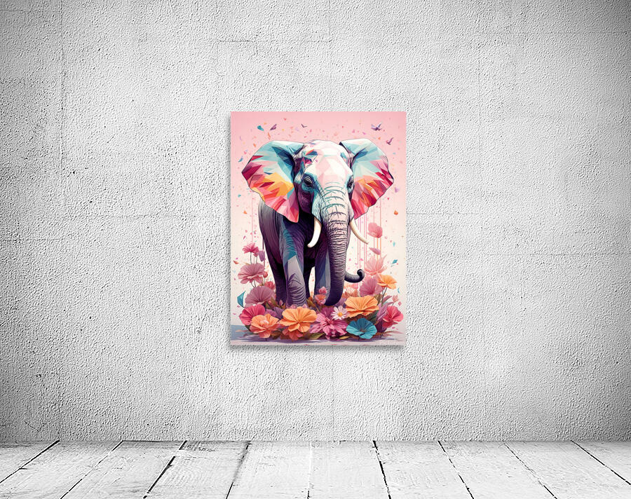 floral elephant Wall Preview