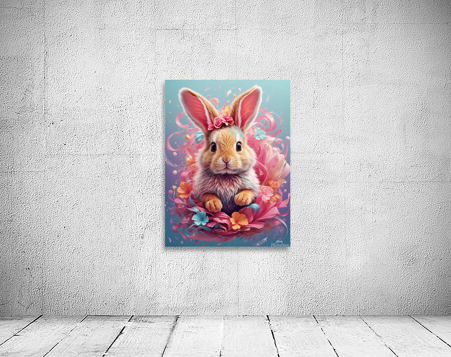 floral rabbit Wall Preview
