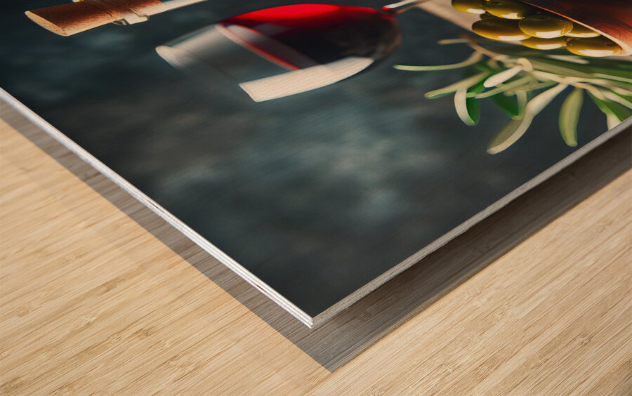 olive oil olives still life 9 Wood print