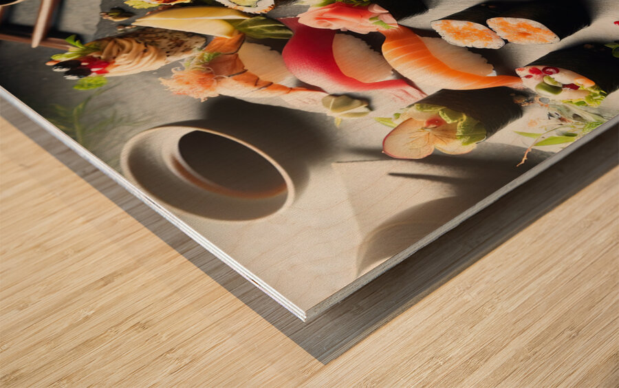 sushi japanese food 3 Wood print
