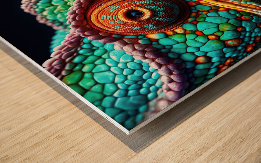 wild chameleon 15 Wood print