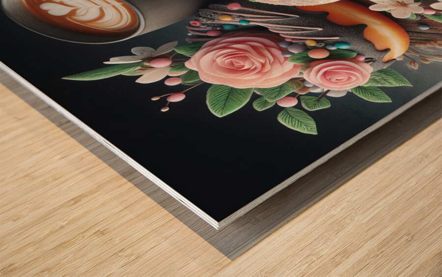 Donuts decorated with topping pastry decoration 7 Wood print