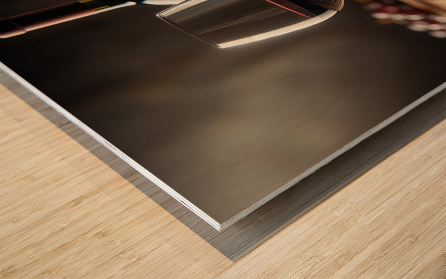 bottle of wine and a full glass 15 Wood print