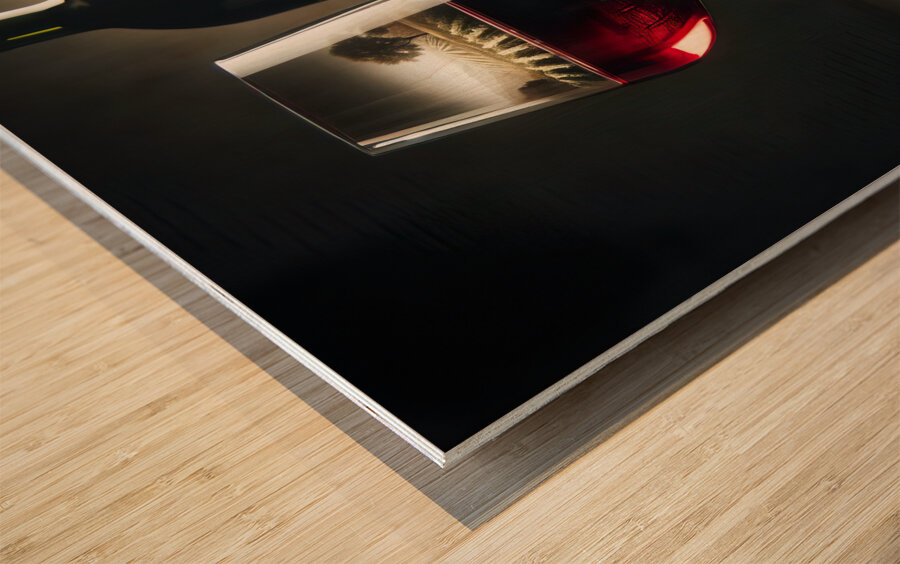 bottle of wine and a full glass 14 Wood print