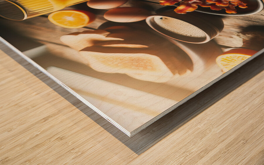 American breakfast 13 Wood print