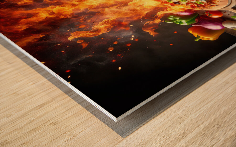 a delicious Italian salami cheese pizza over a wo 1715098744.2811 Wood print