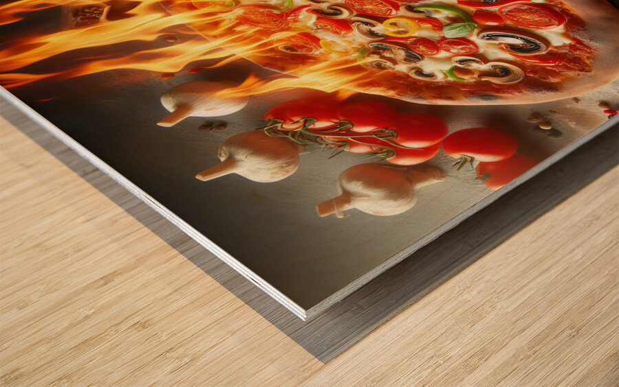 a delicious Italian salami cheese pizza over a wo 1715098736.7155 Wood print