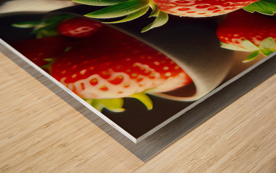 Strawberries studio lighting 9 Wood print
