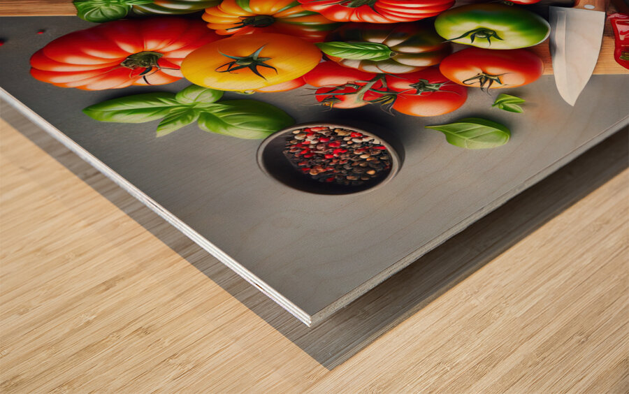 Tomatoes food photography 12 Wood print