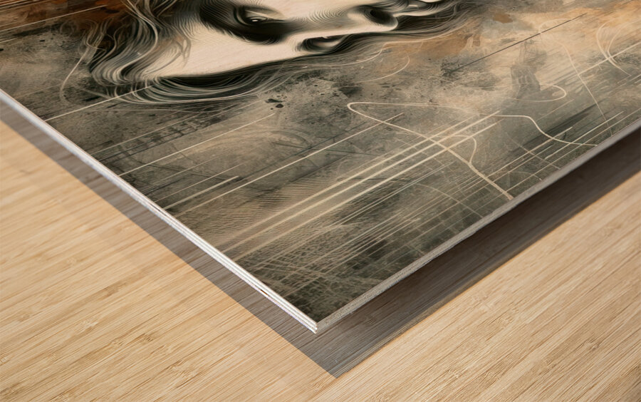 38 Portrait of Jesus Christ on abstract grunge ba Wood print