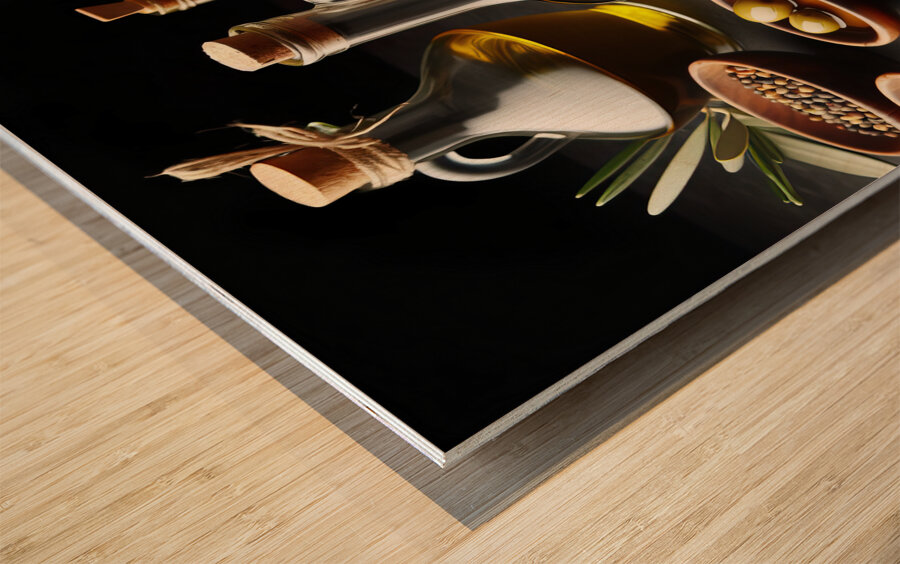 olive oil Spanish oil Mediterranean diet liquid g 1717086881.6891 Wood print