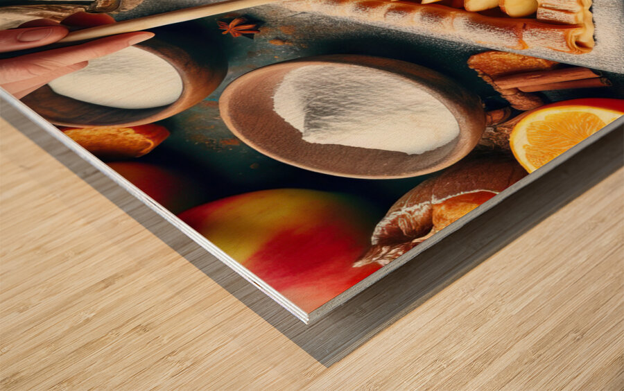 apple pie food 8 Wood print