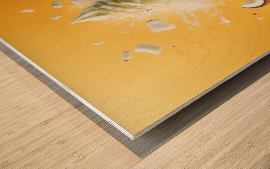 Strawberry ice cream chocolate vanilla various ic 1717277125.0548 Wood print