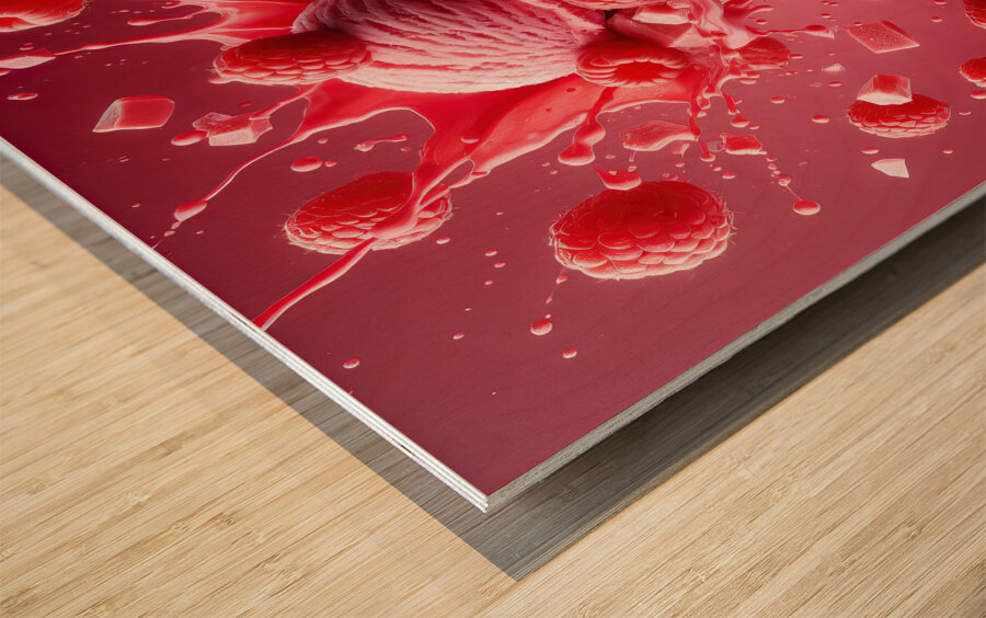 Strawberry ice cream chocolate vanilla various ic 1717277196.3454 Wood print