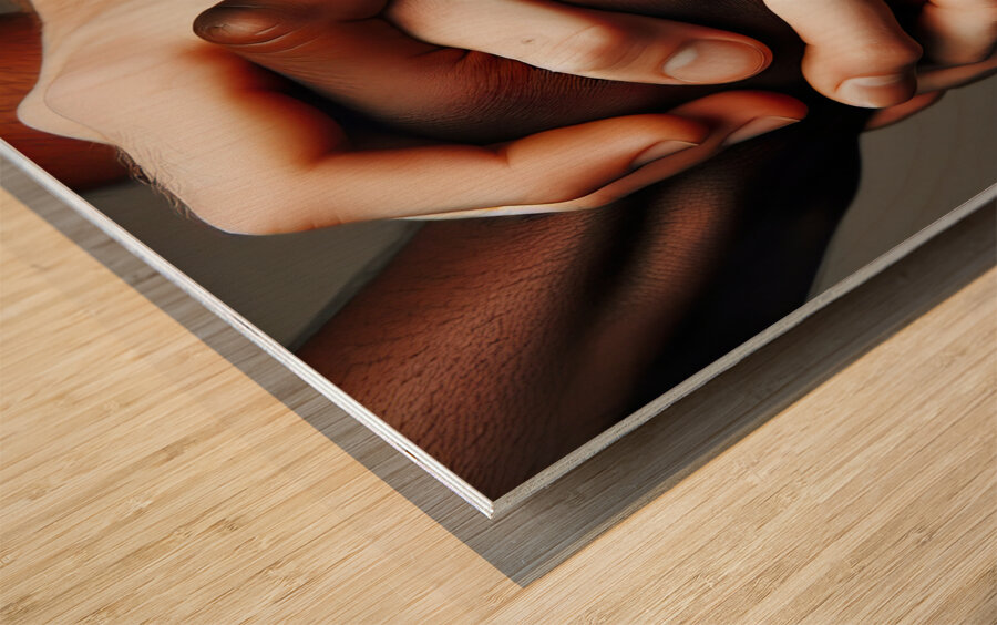 10 Closeup of a business handshake Wood print