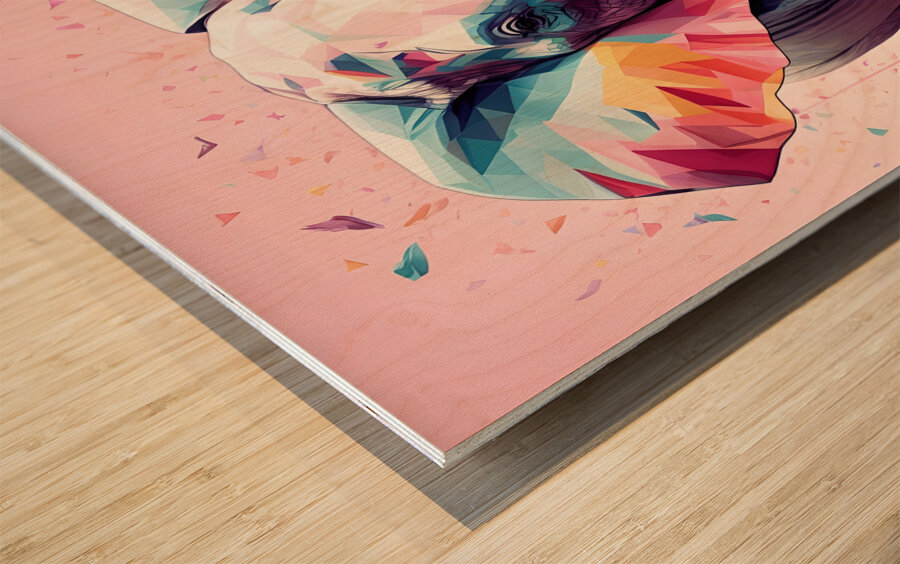 floral elephant Wood print