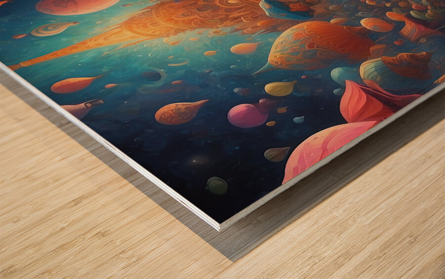 A city of the future Wood print