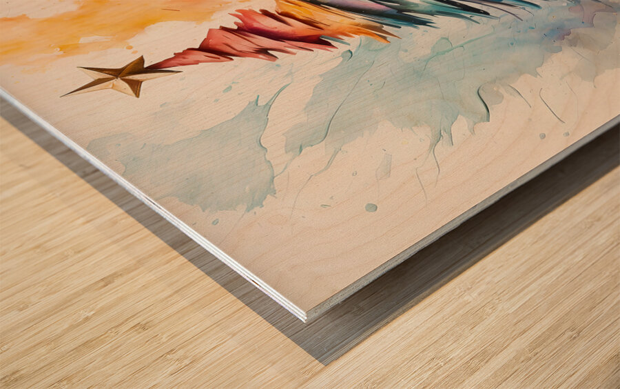 Christmas tree Wood print