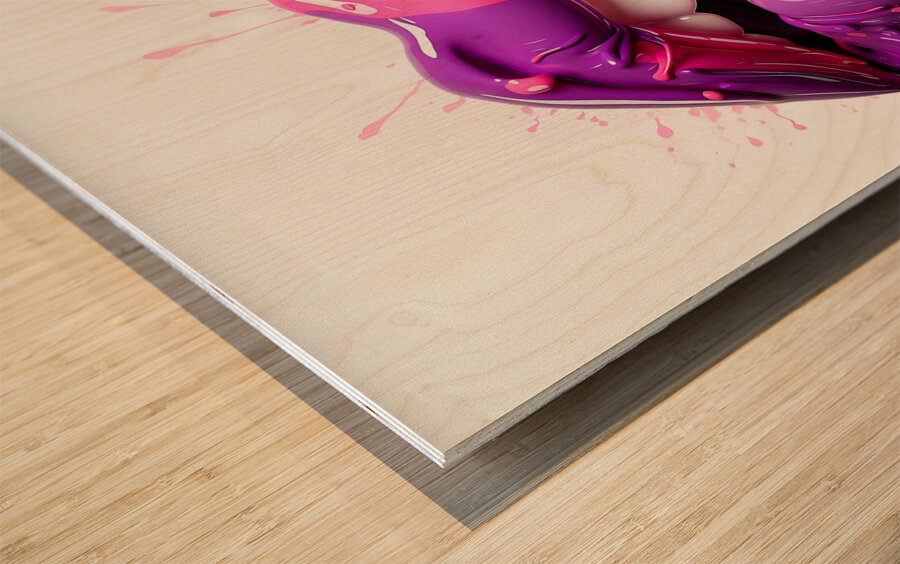 Lips and fluids Wood print