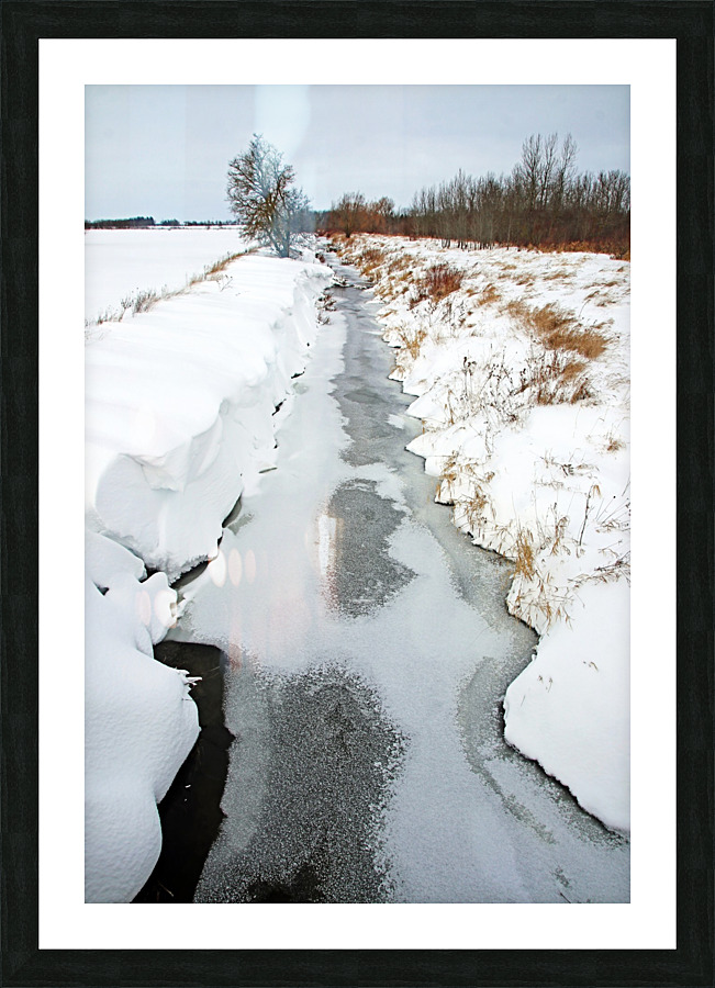 Rural Winter Creek Picture Frame print