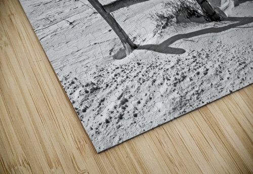 Wood Fence Posts In Winter Black And White Deb Oppermann puzzle