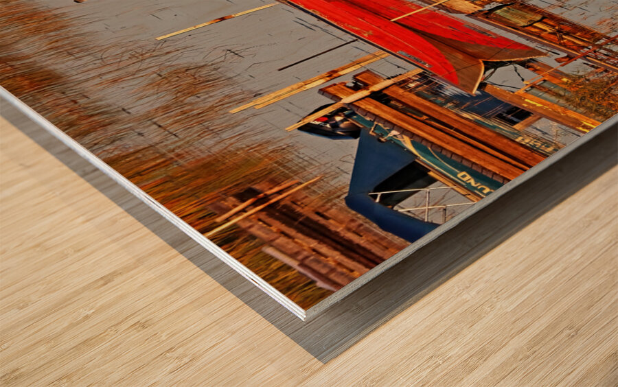 Docked At The Key River Wood print