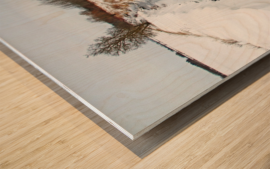 Rural Winter Creek Wood print