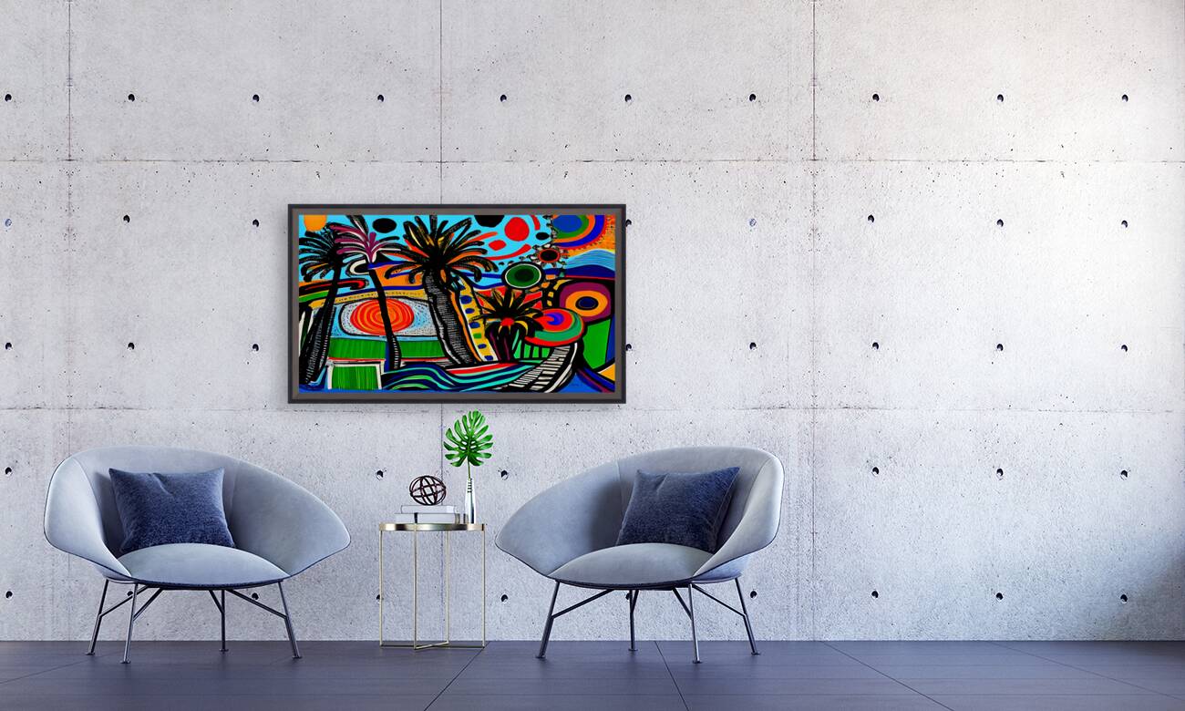 Palm City Blue Signed Reproduction