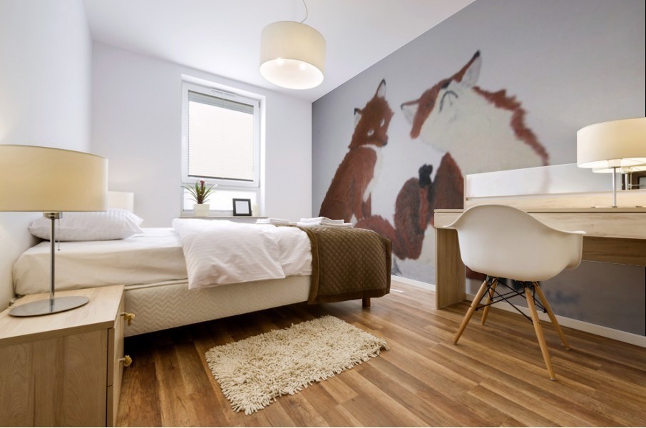 Red Fox pair Mural print