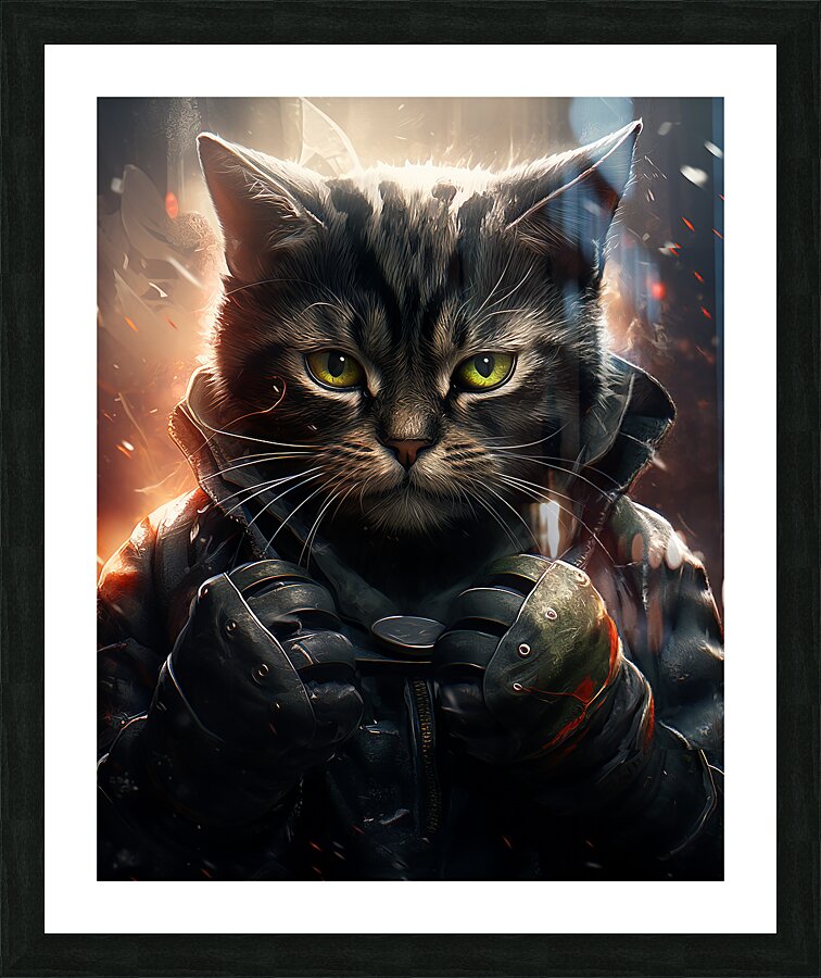 The Black Cat Brawler Picture Frame print