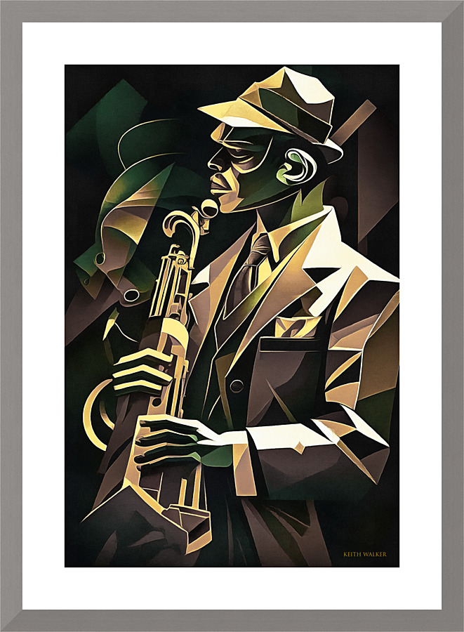 Man on a Sax Picture Frame print